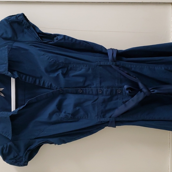 Dynamite women's SM blue button down dress with belt - Picture 5 of 8